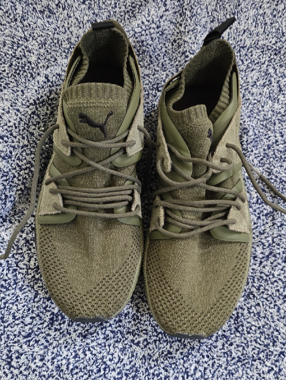 Puma Ignite Men’s Olive Knit Lace-Up Sneakers